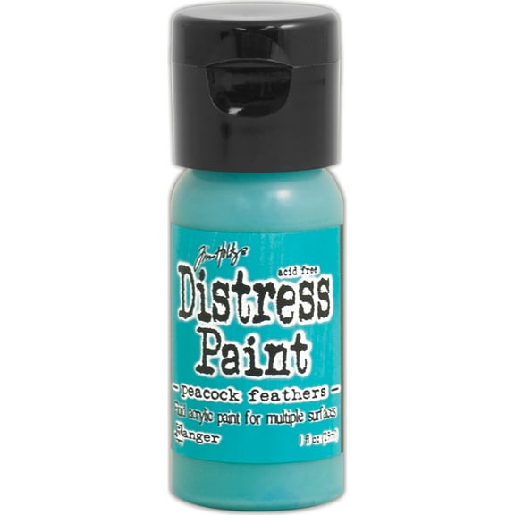Tim Holtz Distress Paint Flip Top 1oz-Peacock Feathers