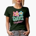 thumbnail image 1 of Distressed 100 Days of School, Retro Smiling Flowers Art Merch Gift, Military Green T-Shirt, XL, 1 of 5