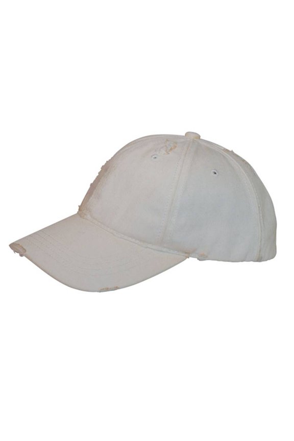 Distressed Adjustable Hook and Loop Closure Adventure Hat- Putty