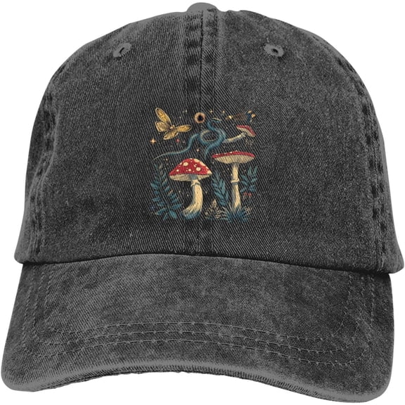 Distressed Adjustable Washed Denim Cotton Low Profile Mens Dad Trucker Hat Black Fitted Baseball Ball Cap