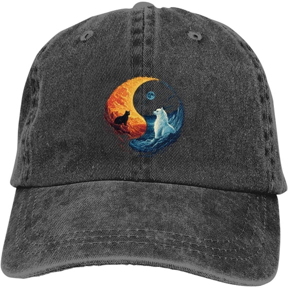 Distressed Adjustable Washed Denim Cotton Low Profile Mens Dad Trucker Hat Black Fitted Baseball Ball Cap