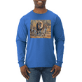 thumbnail image 1 of Distressed African Lion Family Desert Animal Lover Mens Long Sleeve Shirt, 1 of 1