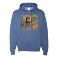 thumbnail image 1 of Distressed African Lion Family Desert Fashion Graphic Hoodie Sweatshirt, Vintage Heather Blue, 3XL, 1 of 1