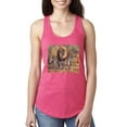 thumbnail image 1 of Distressed African Lion Family Desert Fashion Ladies Racerback Tank Top, Hot Pink, X-Large, 1 of 1