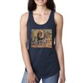 thumbnail image 1 of Distressed African Lion Family Desert Fashion Ladies Racerback Tank Top, Navy, Small, 1 of 1