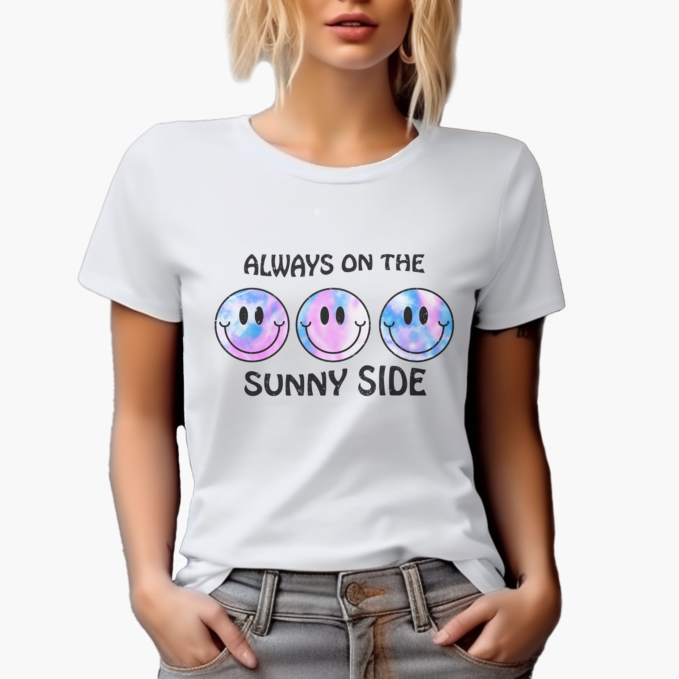 STEADY SUN DISTRESSED LOGO GIRL'S TEE-BLACK main image 1