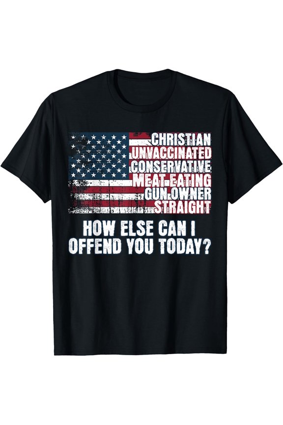 Distressed American Flag Graphic T-Shirt for Christian Conservative Expression