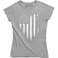 thumbnail image 1 of Distressed American Flag Heart Women's 4th of July USA Flag T-Shirt, 1 of 4
