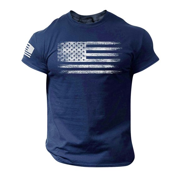 Distressed American Flag Men Printing T Shirt – USA
