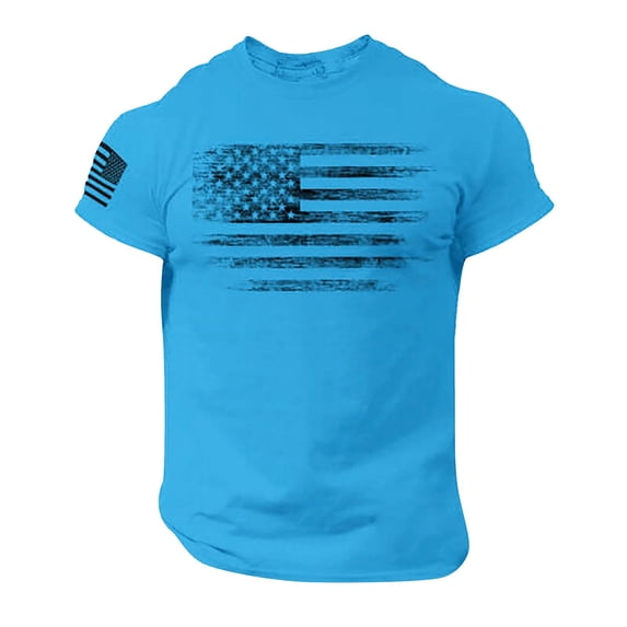 Distressed American Flag Men Printing T Shirt – USA