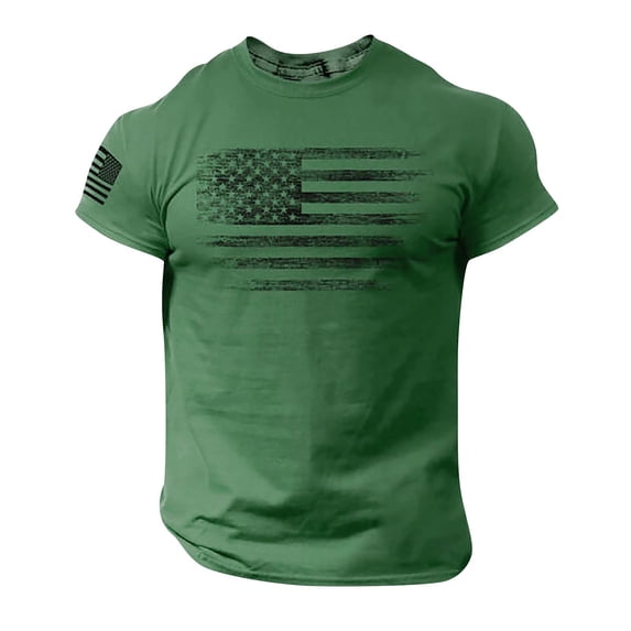 Distressed American Flag Men Printing T Shirt – USA