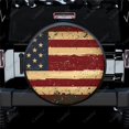 Distressed American Flag Polyester Universal Spare Wheel Tire Cover