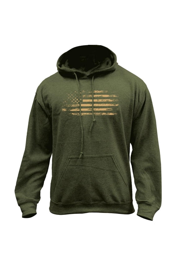 Distressed American Flag Pullover Hoodie Sweatshirt