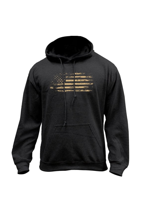 Distressed American Flag Pullover Hoodie Sweatshirt