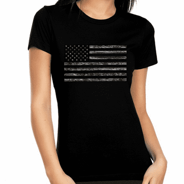 Distressed American Flag Heart Women's 4th of July USA Flag T-Shirt ...