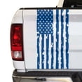 thumbnail image 1 of Distressed American Flag Truck Tailgate Vinyl Decal Compatible with Most Pickup Trucks USA Sticker Pickup Truck Car Sticker Rear Graphic (11" x 25", Blue), 1 of 8