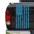 thumbnail image 1 of Distressed American Flag Truck Tailgate Vinyl Decal Compatible with Most Pickup Trucks USA Sticker Pickup Truck Car Sticker Rear Graphic (11" x 25", Ice Blue), 1 of 8