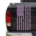 thumbnail image 1 of Distressed American Flag Truck Tailgate Vinyl Decal Compatible with Most Pickup Trucks USA Sticker Pickup Truck Car Sticker Rear Graphic (11" x 25", Lilac), 1 of 8