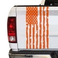 thumbnail image 1 of Distressed American Flag Truck Tailgate Vinyl Decal Compatible with Most Pickup Trucks USA Sticker Pickup Truck Car Sticker Rear Graphic (11" x 25", Orange), 1 of 8