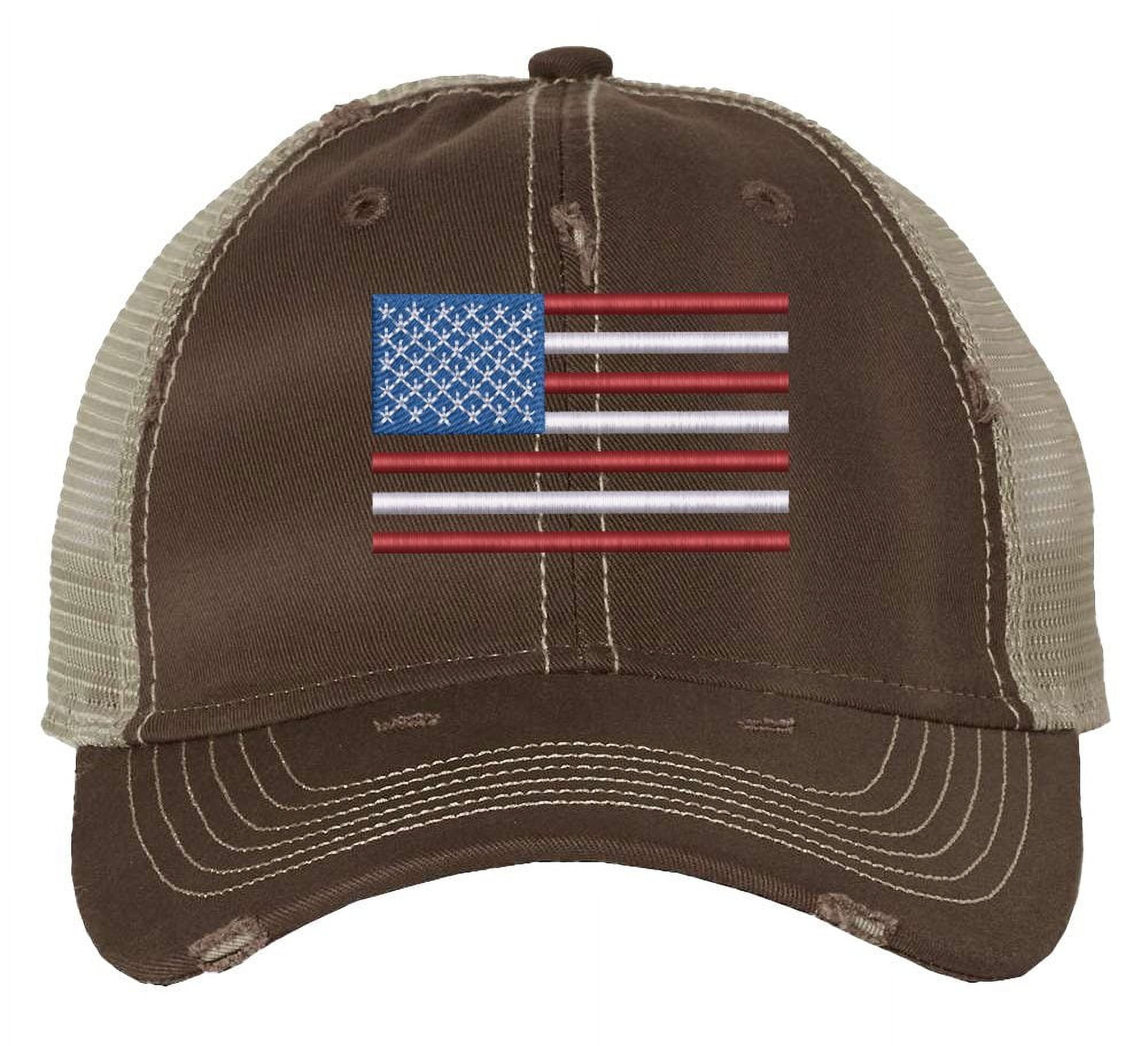 Trendy Apparel Shop American Flag Dad Hat - Embroidered USA Patriotic Cap, Adjustable Low Profile