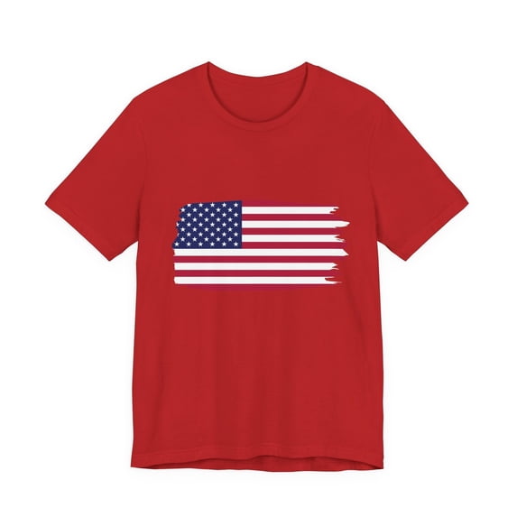Distressed American Flag Usa Brush Stroke T-Shirt - Walmart.com