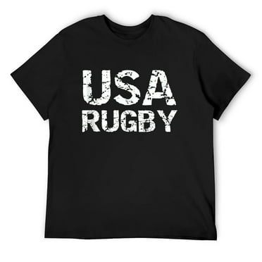 Distressed American Rugby Quote Gift For Men Usa Rugby T Shirt Black X-Large
