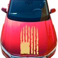 thumbnail image 1 of Distressed American USA US Flag Hood Vinyl Decal fits Most Pickup Trucks SUV Jeep Sedan EUA Flag Graphic Car Sticker (23" x 36", Gold (Metallic)), 1 of 8