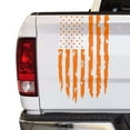 thumbnail image 1 of Distressed American USA US Flag Truck Tailgate Vinyl Decal Compatible with most Pickup Trucks - EUA Flag Rear Graphic Car Sticker (11" x 20", Light Orange), 1 of 8