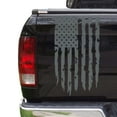thumbnail image 1 of Distressed American USA US Flag Truck Tailgate Vinyl Decal Compatible with most Pickup Trucks EUA Flag Rear Graphic Car Sticker (11" x 20", Gray), 1 of 8