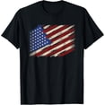 thumbnail image 1 of Distressed American Us Flag Vintage Retro look 4th Of July T-Shirt, 1 of 3