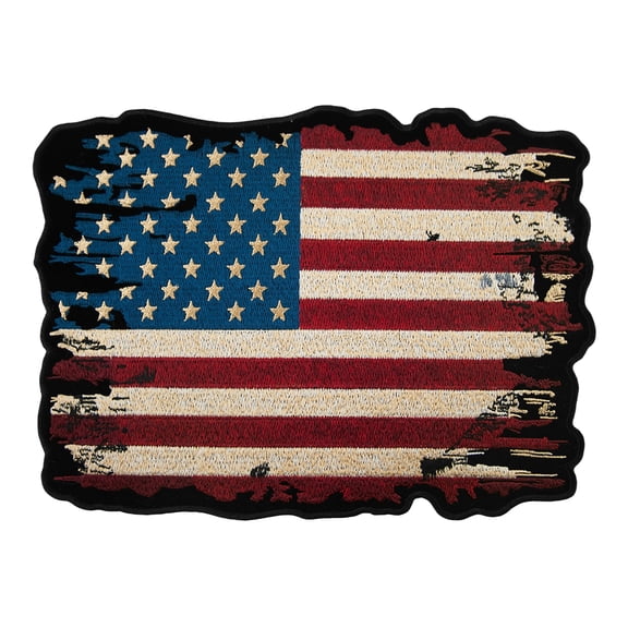 Subdued & Distressed American Flag Patch, Large Size