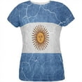 thumbnail image 1 of Distressed Argentina Flag All Over Womens T Shirt Multi LG, 1 of 2