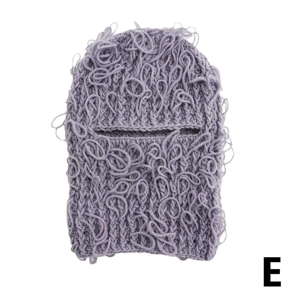 Distressed Balaclava Knitted Full Face Beanie Cap HipHop Style