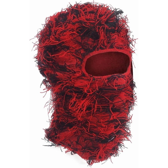 Distressed Balaclava Ski Mask, Knitted Full Face Mask for Men/Women