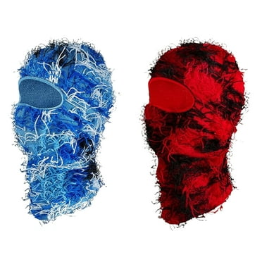 Distressed Balaclava Ski Mask, Shiesty Yeat Airsoft Custom Camo Knitted Face Mask for Men/Women