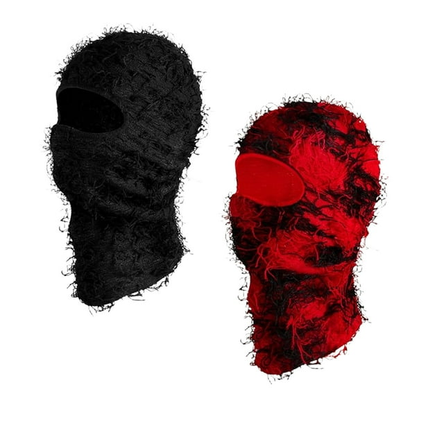 Coolzu Distressed Balaclava Ski Mask, Custom Camo Knitted Face Mask for ...