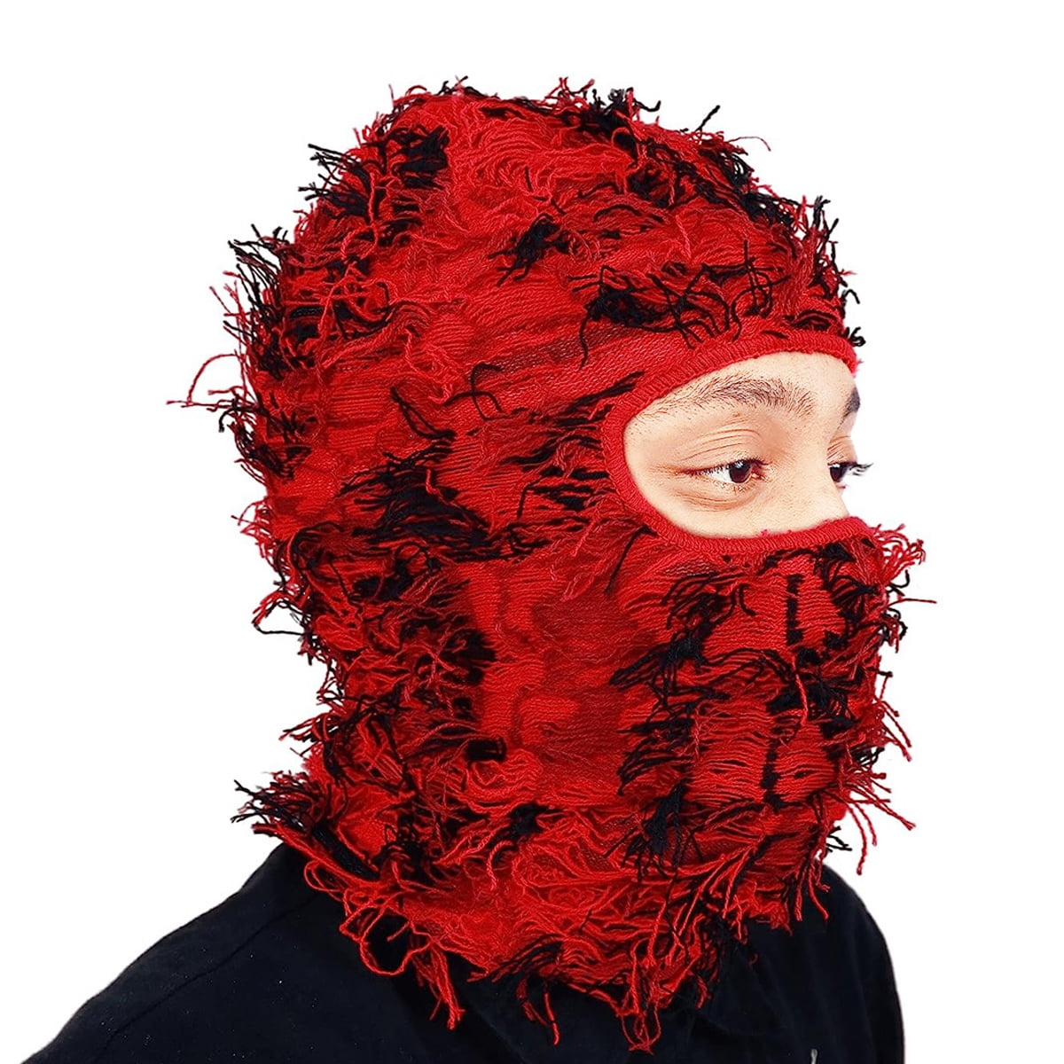 Distressed Balaclava Ski Mask for Men and Women Knitted Balaclava Distressed Windproof Shiesty