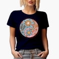 thumbnail image 1 of Distressed Balance Over Hustle, Retro Flowers Merch Gift, Navy Blue T-Shirt, Large, 1 of 5