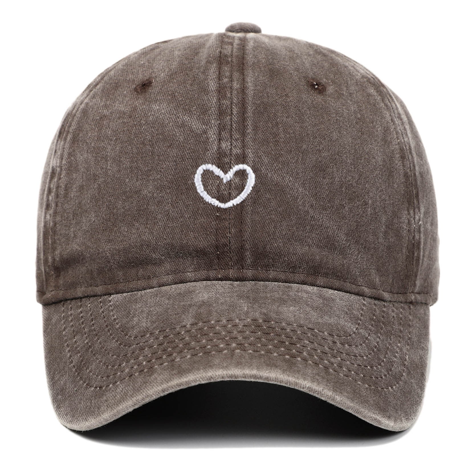 Heart Embroidered Baseball Cap Distressed Washed Cotton Adjustable Unisex Low EVIL HEART HAT - Spooky Doodle Club Embroidered Dad Hat  main image 2