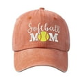 thumbnail image 1 of Distressed Baseball Cap for Women, Softball Mom Adjustable Washed Embroidered Sun Hat, 1 of 2