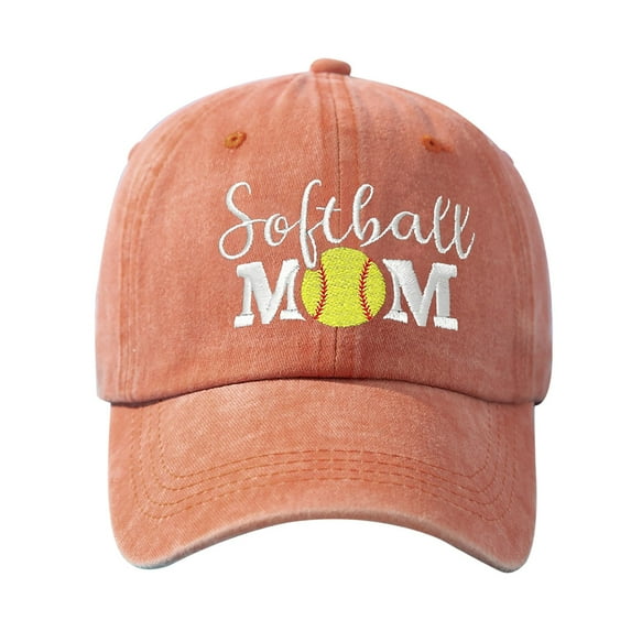 Distressed Baseball Cap for Women, Softball Mom Adjustable Washed Embroidered Sun Hat