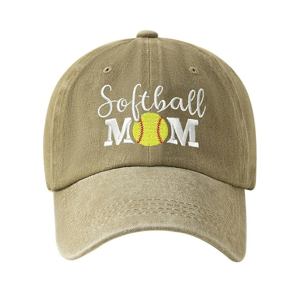 Distressed Baseball Cap for Women, Softball Mom Adjustable Washed Embroidered Sun Hat