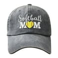 thumbnail image 1 of Distressed Baseball Cap for Women, Softball Mom Adjustable Washed Embroidered Sun Hat, 1 of 2