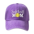 thumbnail image 1 of Distressed Baseball Cap for Women, Softball Mom Adjustable Washed Embroidered Sun Hat, 1 of 2