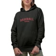 thumbnail image 1 of Distressed Baseball Mama, Mother's Day Gift, Black Hooded Sweatshirt or Hoodie, Large, 1 of 5