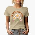 thumbnail image 1 of Distressed Be Kind to All Kind Quote - Retro Flowers Art Merch Gift, Tan T-Shirt, Large, 1 of 5