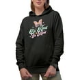 thumbnail image 1 of Be Kind to Ya Mind Quote & Butterfly, Mental Health Art Merch Gift, Black Hooded Sweatshirt or Hoodie, Medium, 1 of 5