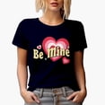 thumbnail image 1 of Distressed Be Mine, Retro Wavy Text & Heart Art, Valentine's Day Gift, Navy Blue T-Shirt, 3XL, 1 of 5