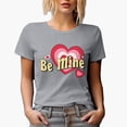 thumbnail image 1 of Distressed Be Mine with a Heart - Retro Groovy Wavy Text Valentine's Day Art Merch Gift, Heather Grey T-Shirt, XL, 1 of 5