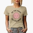 thumbnail image 1 of Distressed Be the Good, See the Good - Sun Boho Drawing Art Merch Gift, Tan T-Shirt, 2XL, 1 of 5